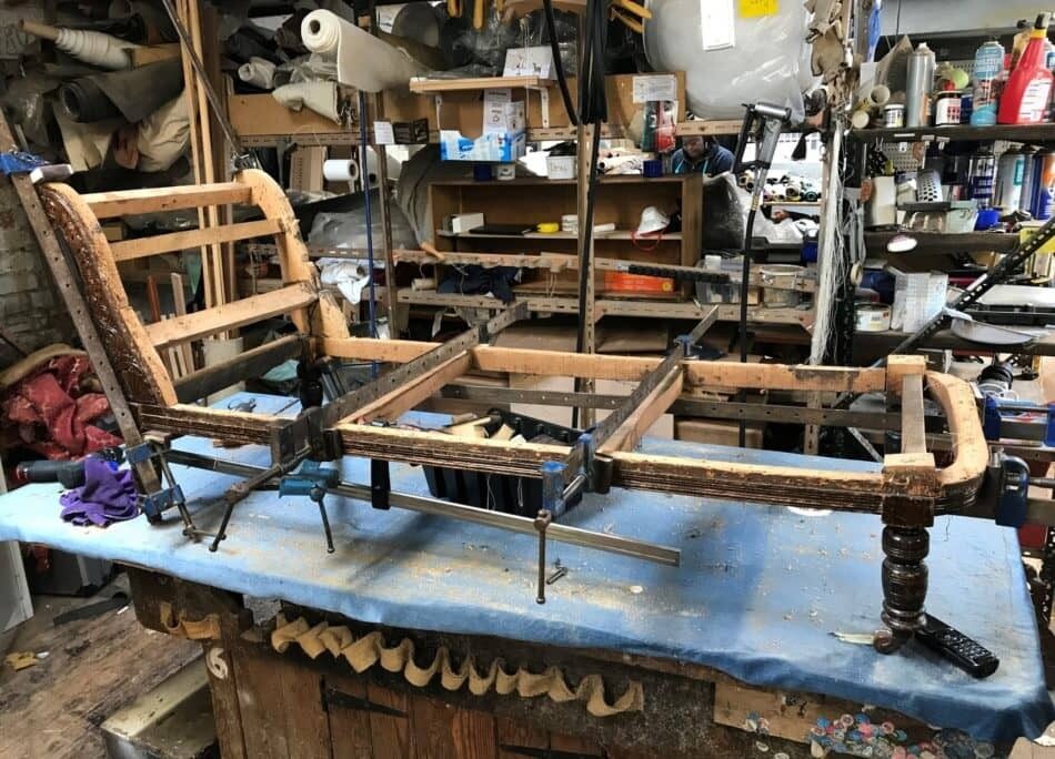 Edwardian Chaise Lounge Wooden Frame | Furniture Repairs | John Reed & Son