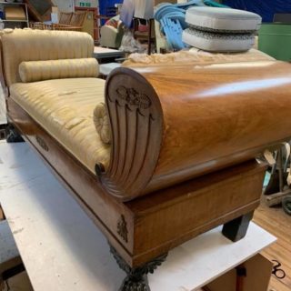 Beidermeier Sofa Wooden Seating | Reupholstery Company | John Reed & Son