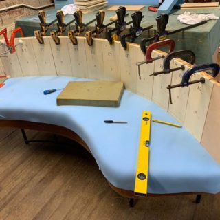 Curved Window Seat Under Construction | Furniture Restoration | John Reed & Son