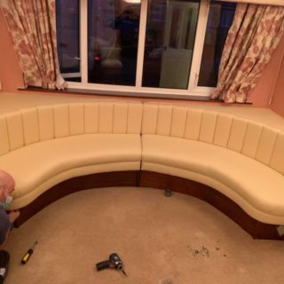 Leather Curved Window Seat | Furniture Restoration | John Reed & Son