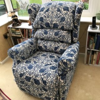 Pair of Blue and White Recliner Chairs | Chair Upholsterers | John Reed & Son